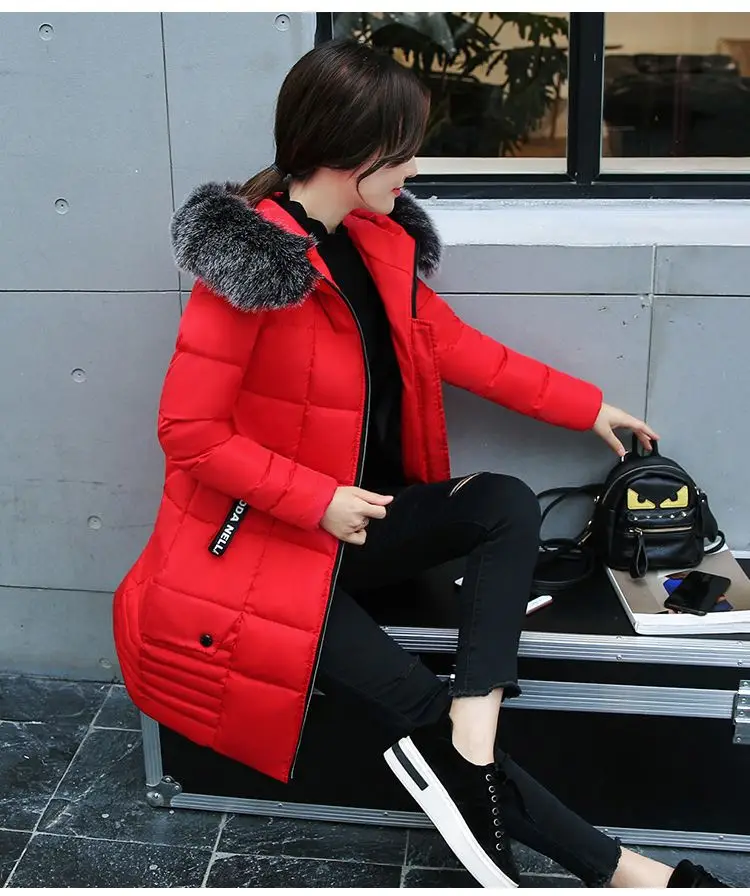 Winter Jacket Women Women's Parkas Long Coat Parka Women 2018 With Artificial Fur Collar Hooded Cotton Coats And Jackets LZ970 (16)