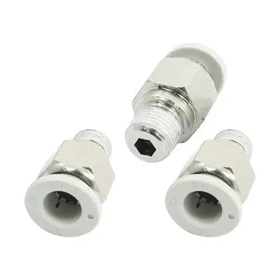 

3/8" Thread 5/16" Hose Push in Joint Male Quick Fittings Connectors 3Pcs
