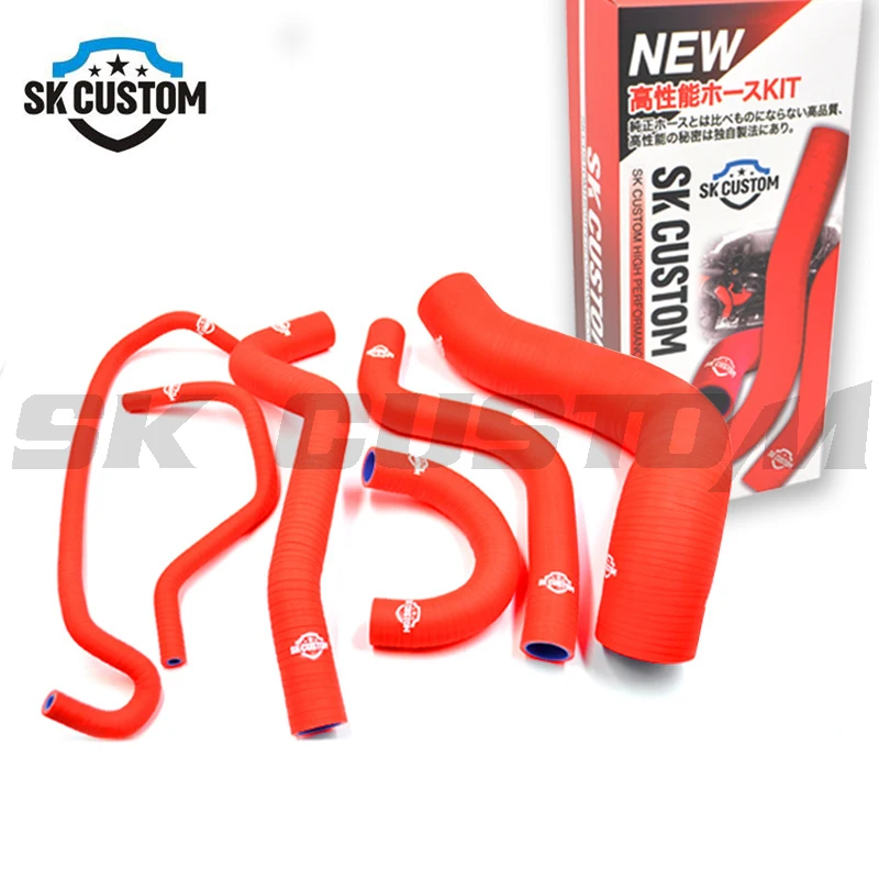 

SK CUSTOM 6pcs Silicone Radiator Hose Kit for Ford Mustang 2.3 2016 Silicone Hose Red/Blue
