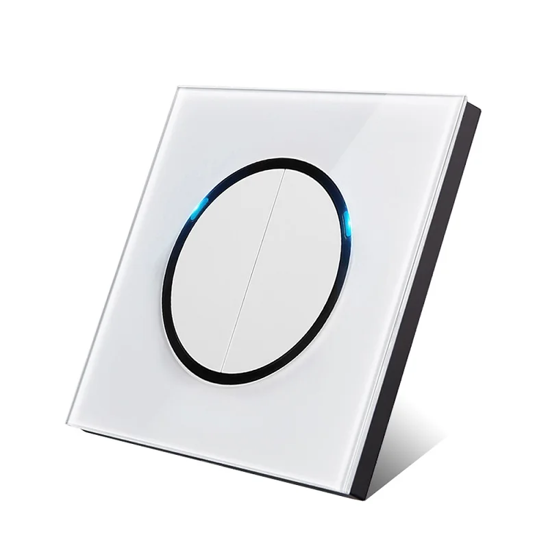 1//2//3//4 Gang Modern Home Wall LED Indicator Light Switch Glass Panel Push