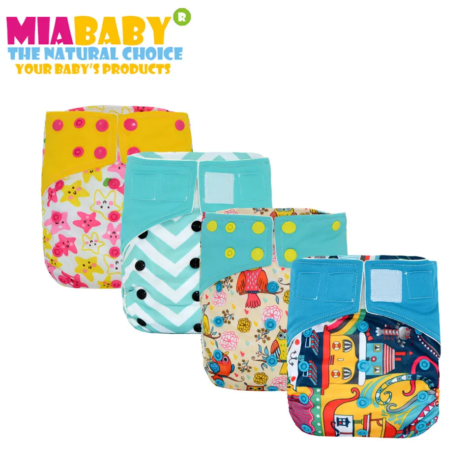 Miababy OS Bamboo AIO Heavy Wetter Cloth Diaper bamboo inner and with 2 bamboo inserts