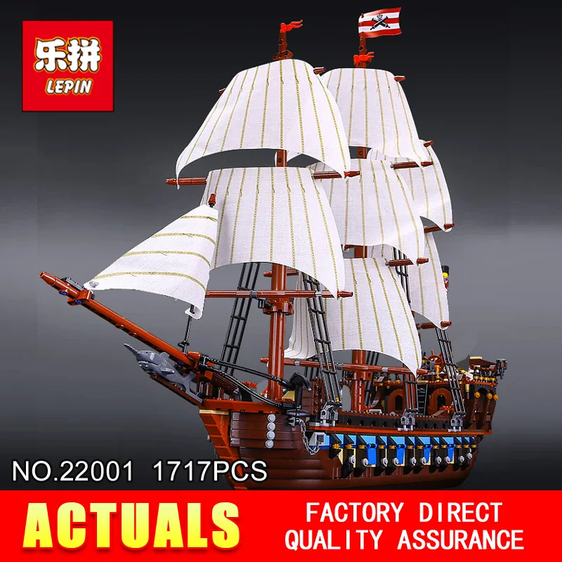 

NEW LEPIN 22001 Pirate Ship warships Model Building Kits Block Briks Boy Educational Toys Model Gift 1717pcs Compatible 10210