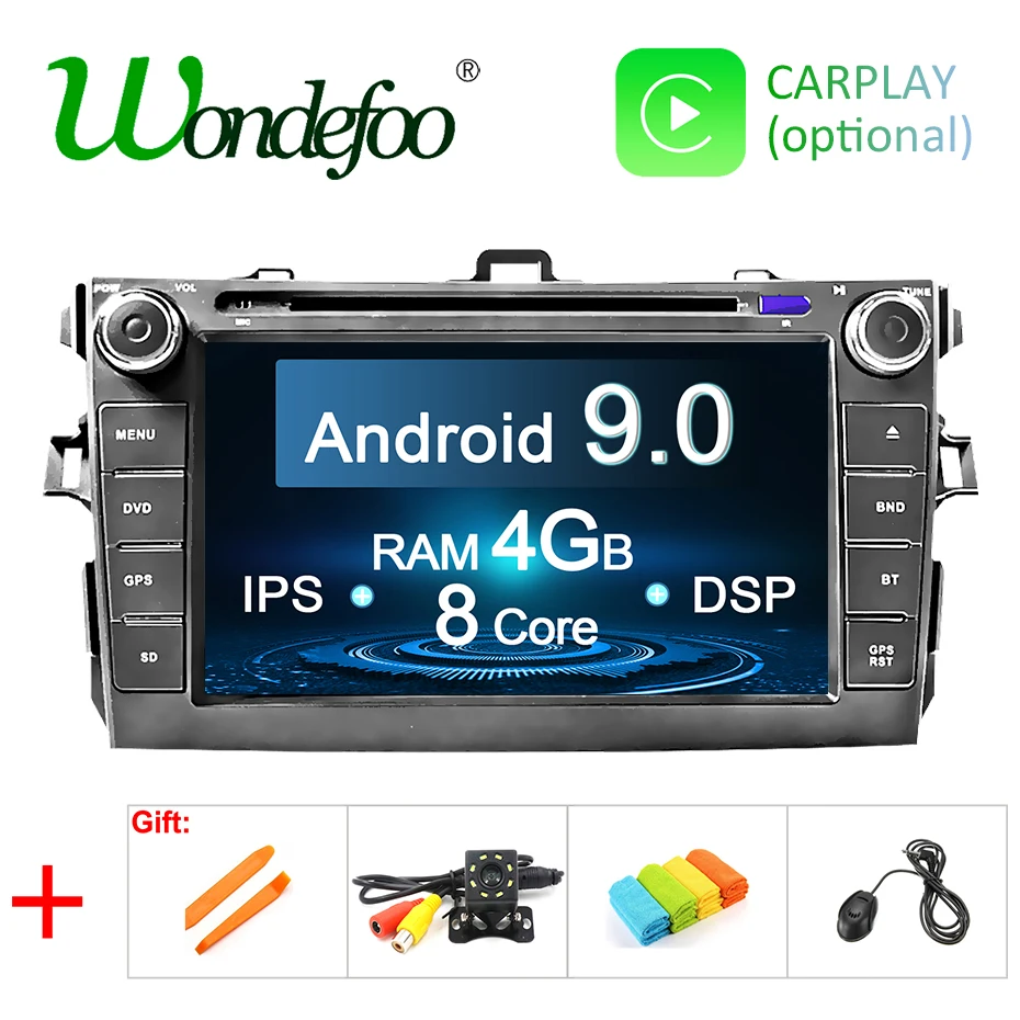 

4G 64G DSP IPS Android 9.0 CAR GPS radio For Toyota corolla 2007-2011 DVD navigation screen stereo multimedia