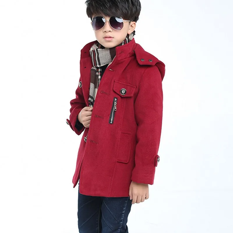 New Kids Autumn winter coats boys red and yellow color Turn down Collar Boys Jacket 7CT109in