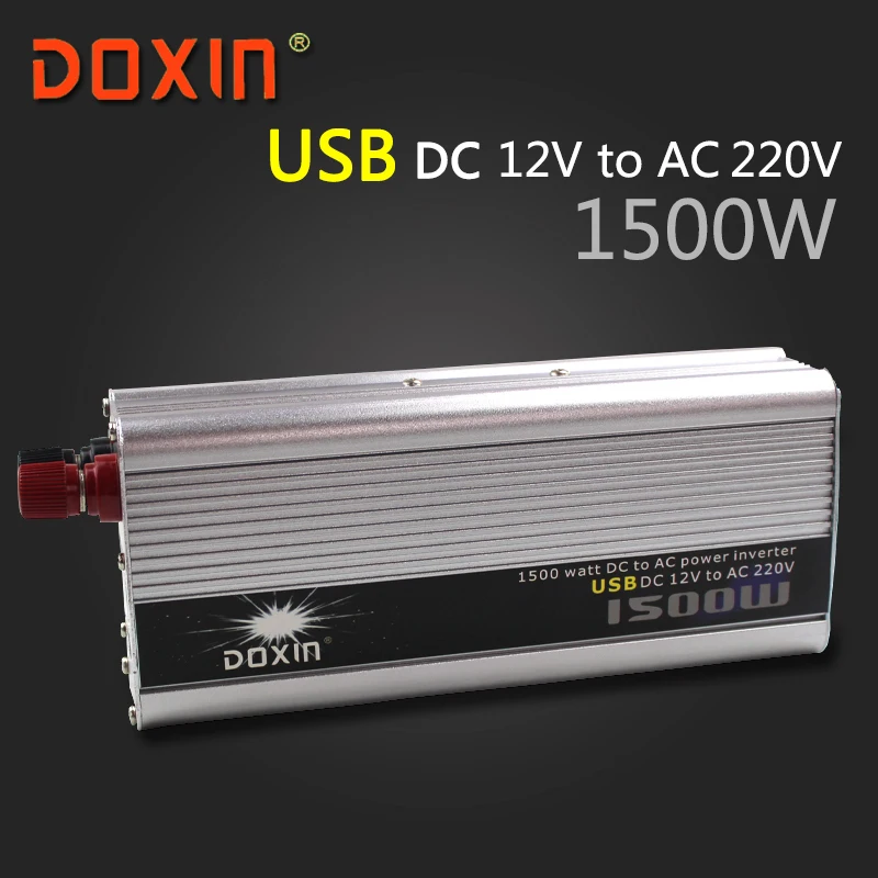 

DC / AC 12V To 220V 1500 Watt Auto Off Grid inverter Car Solar Power Inverter Inversor Universal Socket with USB DOXIN ST-N020