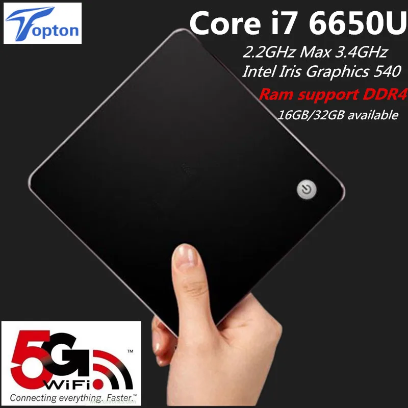 6Gen Skylake безвентиляторный Мини ПК Win 10 Barebone i7 6650u 16 ГБ/32 ГБ ОЗУ Поддержка DDR4 Intel HD