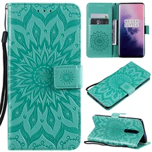 For Oneplus 7 Pro Cover UYFRATE PU Leather 3D Embossed Sunflowers Card Slots Wallet Case For Oneplus 7 Pro 7 OnePlus 6T 6 5T 5