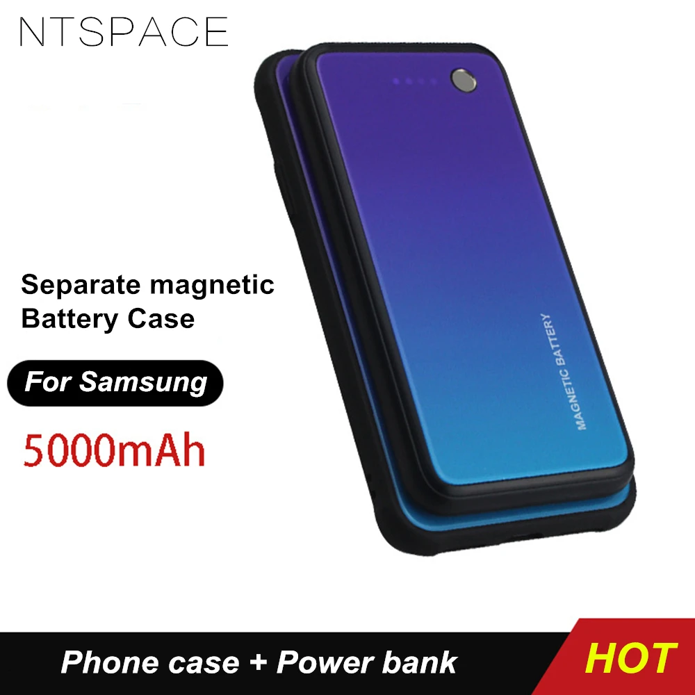 NTSPACE 5000 мАч беспроводной магнитный чехол для зарядки аккумулятора Samsung Galaxy S7 Edge S8