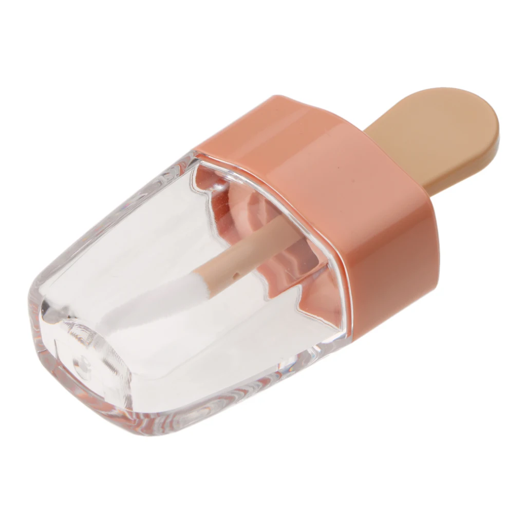 3x 5 ml Clear Mini Lip Gloss Tube Empty Lip Balm Cute Ice Cream Bottle Cosmetic Gloss Tube Travel Gloss Container with Lid