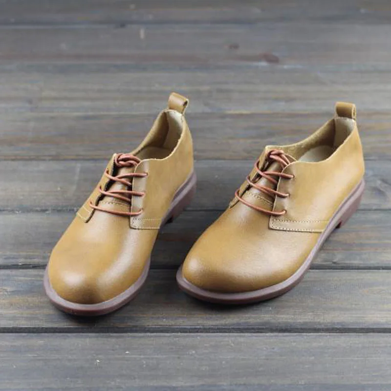 

Women Shoes Flat 100% Genuine Leather Ladies Flat Shoes Lace up Women's Moccasins 2019 Comfortable Female Shoe (2688-1)