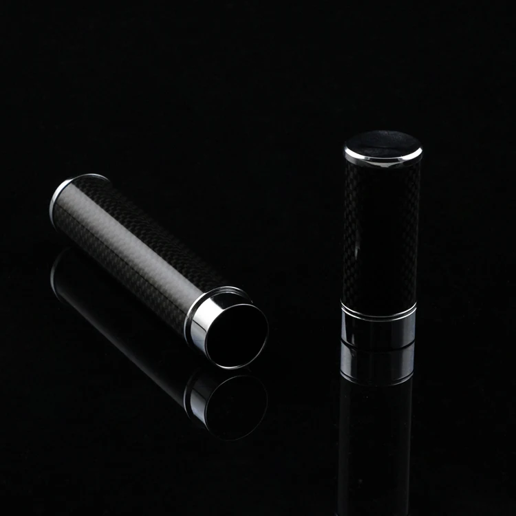 Carbon Fiber Single Cigar Tube Portable Mini Cigar Humidor Black