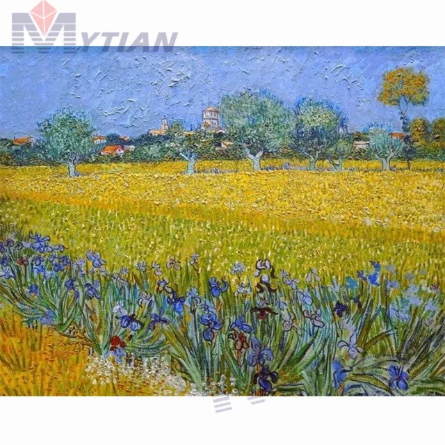 

5D DIY Full Drill Square & Round Diamond Painting Embroidery Set Van Gogh Field with Irises near Arles Mosaic Cross Stitch Gift