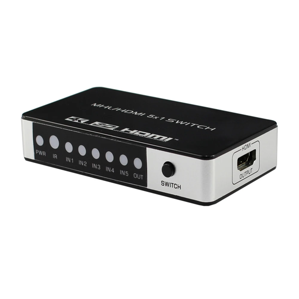 HDMI Switcher Audio Five In One Out 5 1 Splitter hdmi 5X1 TV Video Switch|KVM-переключатели| |