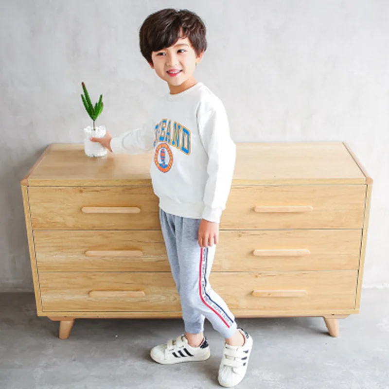 Baby boy Children's Clothing Sets Long-sleeves cotton Sport suit spring autumn letter printing sweatshirts kids t-shirts tops+ pants clothes (7)