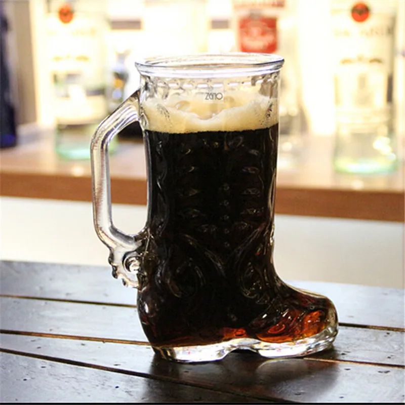 Novelty Glass Boot Shape Beer Water Mug Cup 500ml Drinking Coffee