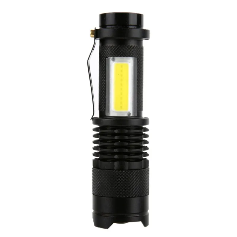 XPE R3+COB LED Flashlight Portable Mini ZOOM Torch Tactical Flashlight Use AA 14500 Battery
