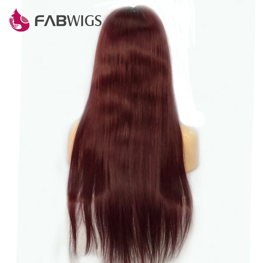 Fabwigs 1B/99J человеческие волосы на кружеве парики бразильские волосы Remy парики с волосами младенца Омбре волосы на кружевном фронте парик