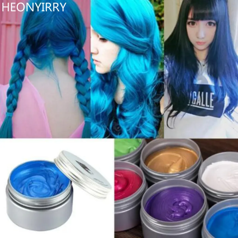

120g Unisex Hair Color Wax Mud Hair Dye Molding Hair Styling Coloring Paste Grandma Grey Green Hair Dye Wax Ceam