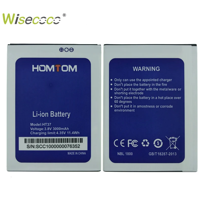 WISECOCO 2 шт. новый оригинальный аккумулятор 3000 мАч для Homtom HT37 HT 37 Pro умный мобильный