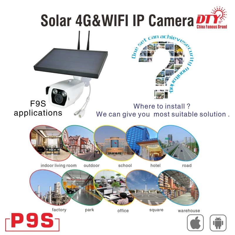 DTY 1080p наружная беспроводная 6 Вт Солнечная энергия secur ip камера WIFI|Камеры