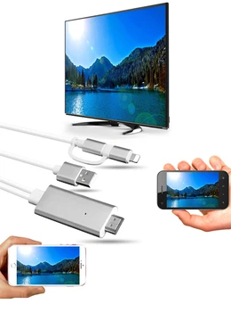 

1080P HDMI USB Micro Audio Cable For Huawei Apple iPhone Samsung Xiaomi Monitor Adaptor Computer TV Projector Digital Wire Line