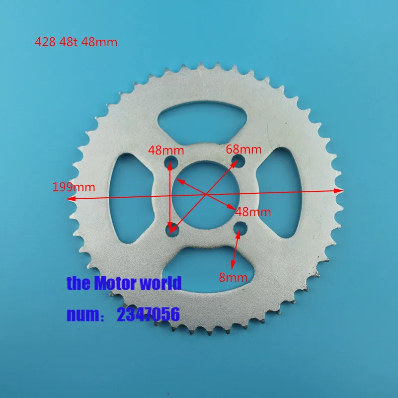 Алюминий гоночные Запчасти для мотоциклов, цепные 420/428/520/530 задние звездочки 32 T/35 T/40 T/T 43/45 T/47 T/48 T/зуб для спортивной экшн-камеры Go-kart квадроцикл - Цвет: 428 48T