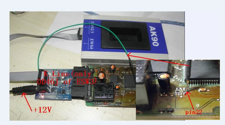 K-LINE OD46J EWS3 адаптер для AK90 K линии Авто диагностики OBD2 кабель и разъем KLINE