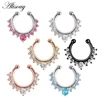 Alisouy-bijoux en cristal pour femmes, Faux Septum pour le corps, Faux anneau nasal, Faux Piercing, vente en gros ► Photo 1/4