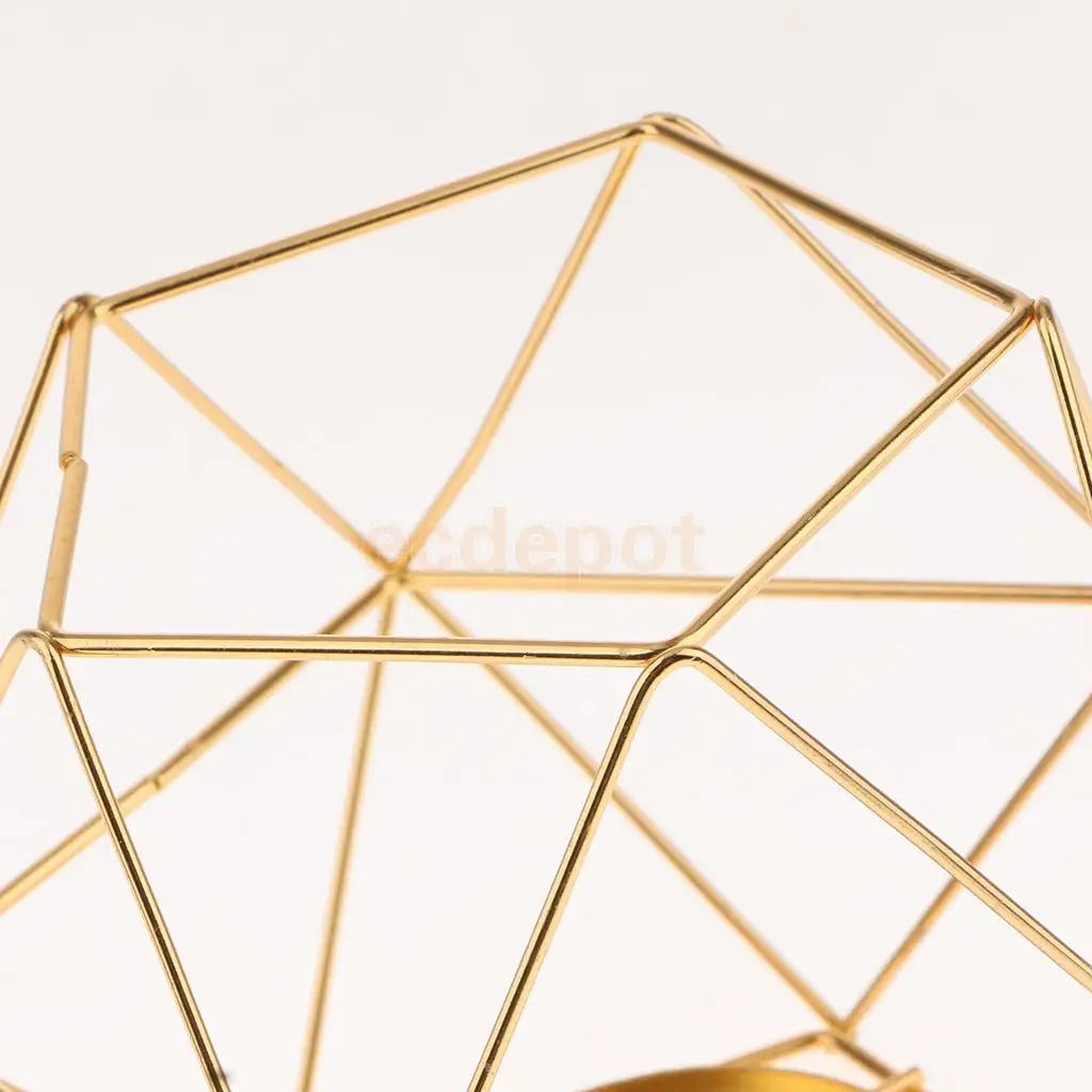4-set Geometric Polished Tealight Candle Holder Table Top Centerpiece Weddings Events Parties Decor	
