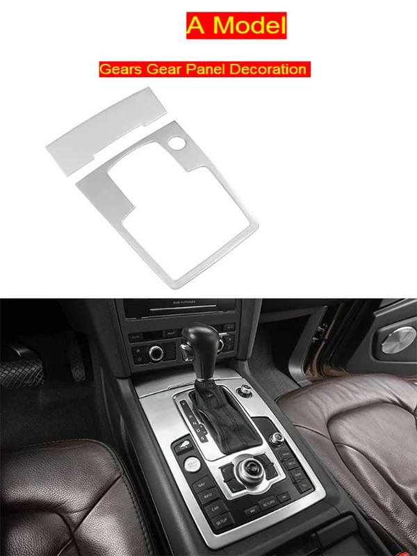 Автомобильный Стайлинг Внутренняя Панель кнопок декоративная крышка Накладка Стикеры Рамка для Audi Q7 нержавеющим стальным интерьером авто аксессуары для леворульных автомобилей - Название цвета: A Model Silver