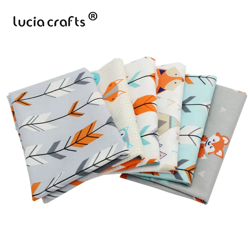 Lucia crafts, 1 шт., хлопковая ткань с мультяшным принтом, Лоскутная Ткань, сделай сам, для шитья детей, стеганное одеяло, материал I0302