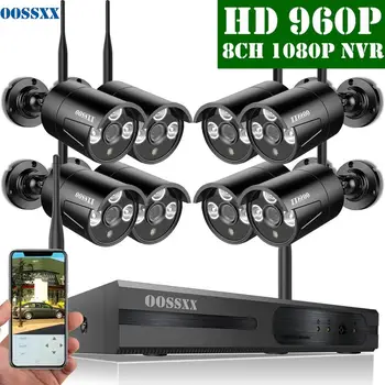 

OOSSXX 8CH Wireless NVR Kit CCTV Camera System 8pcs 960P 1.3MP Indoor Outdoor IP67 Security Camera Wifi VideoSurveillance System