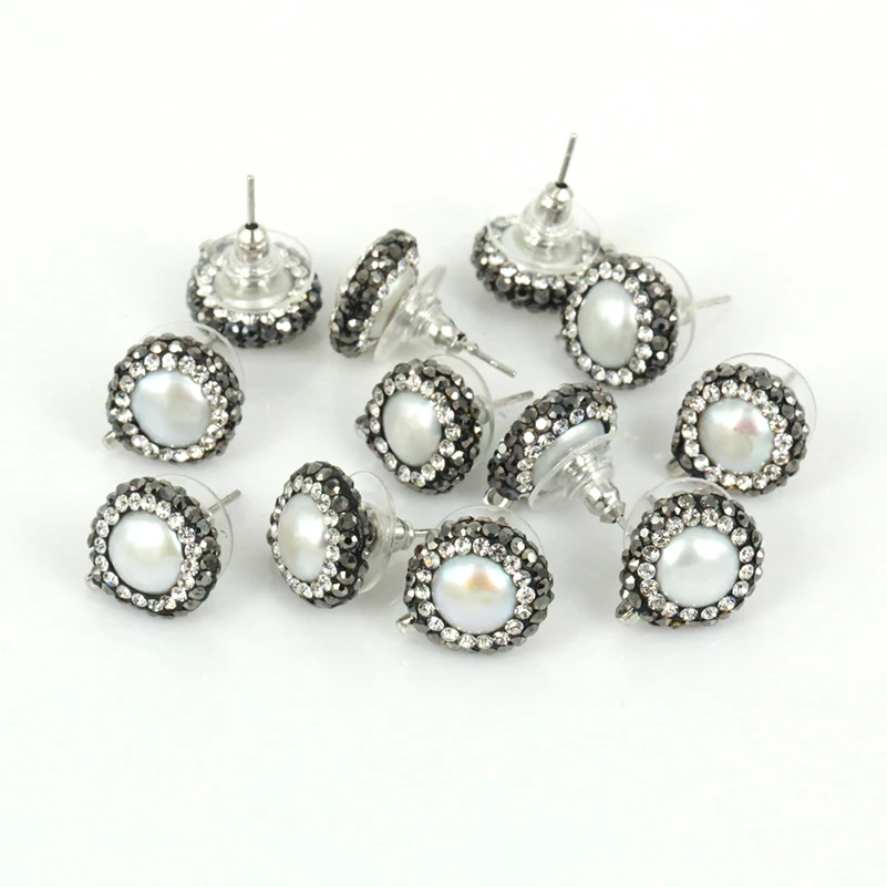 Серьги гвоздики с натуральным пресноводным жемчугом|for earrings|diy earring studearring studs diy |