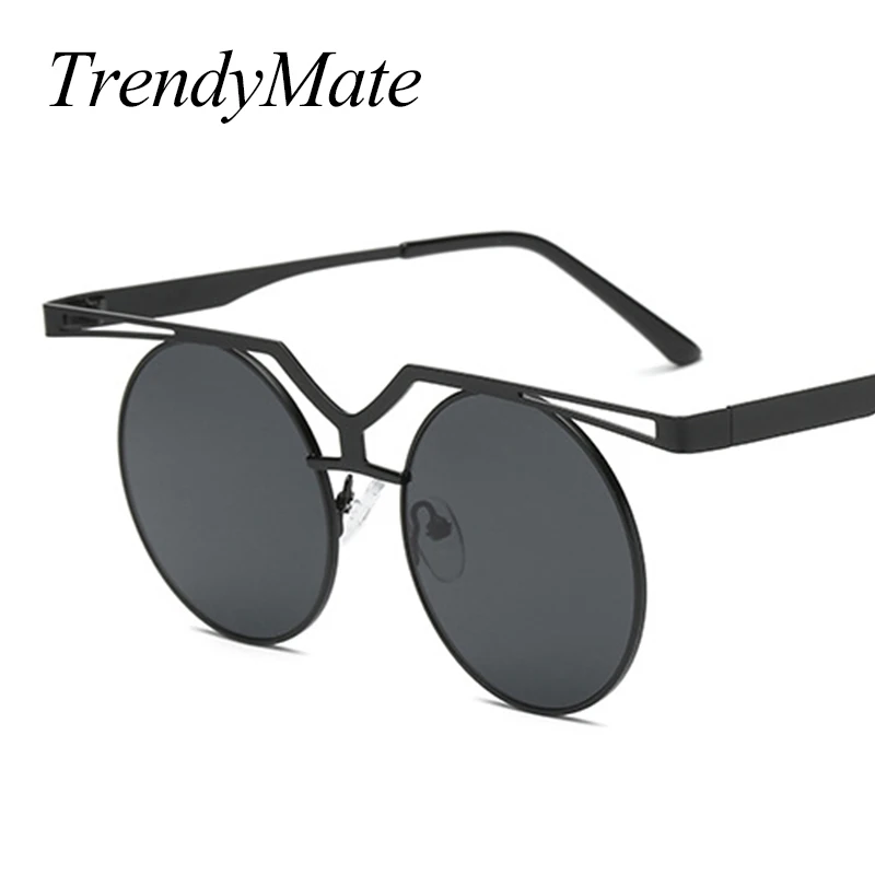 Круглые Солнцезащитные очки TrendyMate в стиле стимпанк для мужчин и женщин антиуф