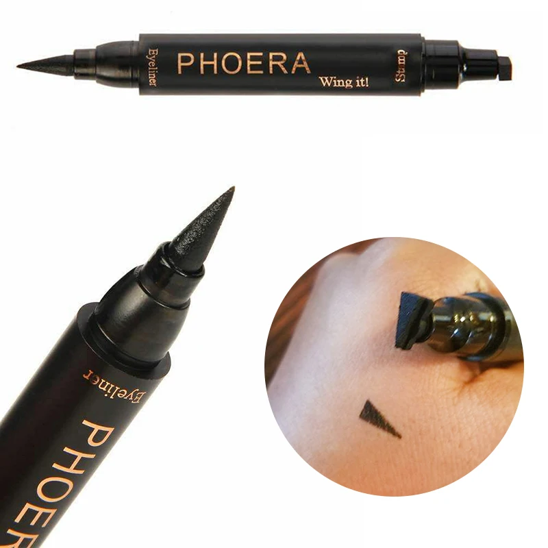 Double Head Liquid Eyeliner 2 In 1 Eyes Liner and Stamp Liquid Make Up Antifouling Waterproof Eyeliner Eyeliner Stamp TSLM1