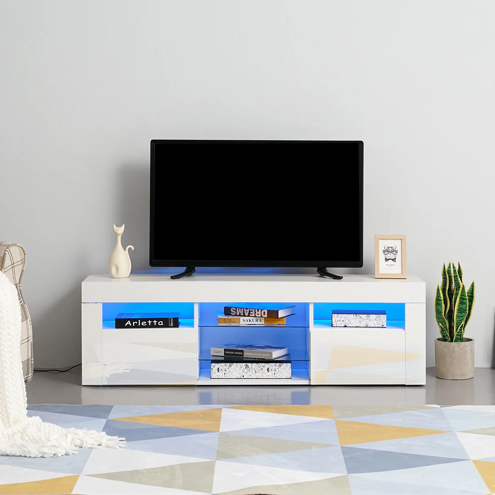 cheap Panana 135cm Length Modern TV Unit Cabinet Stand Sideboard Cupboard FREE nbsp;RGB LED light for Livingroom Bedroom