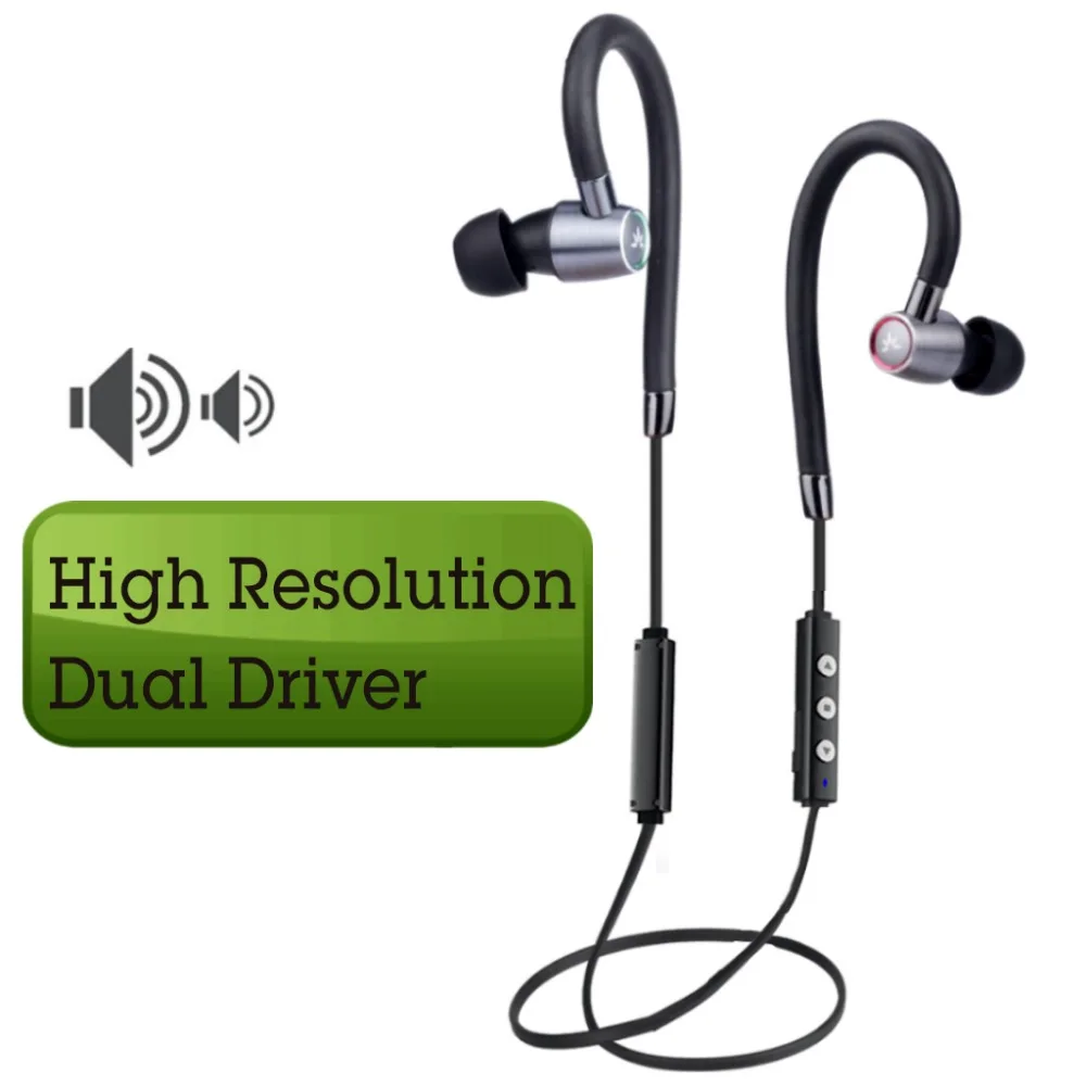 

Avantree Hi-Fi Dual Driver Bluetooth In-ear Earbuds with Mic and Adjustable Ear Hook Wireless Noise-Isolating headphones - AS20