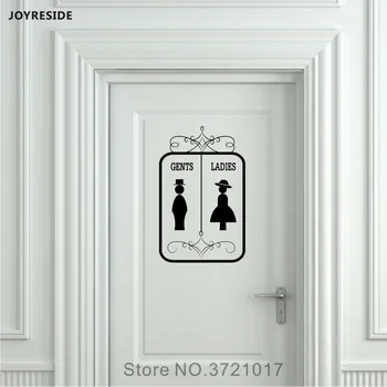 

JOYRESIDE Gents Ladies Men Women Unisex Restroom Bathroom Toilet Sign Door Wall Decal Vinyl Sticker Decor Home Decoration XY092