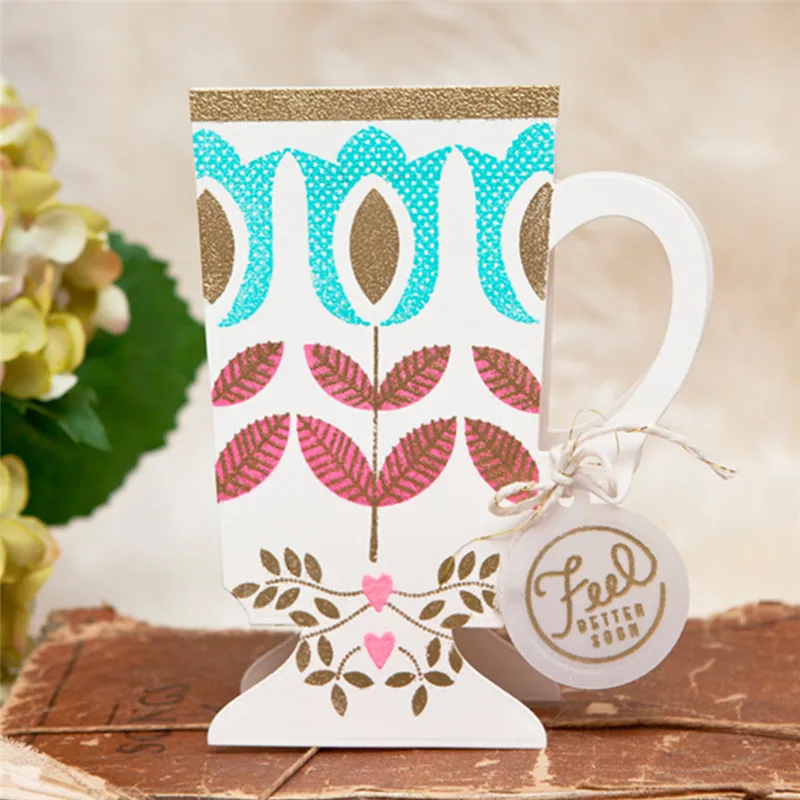 

Eastshape Die Cutting Cuppa Cup Drink Metal with Clear Stamp DIY Decorative Embossing Scrapbooking Craft Card Stencil Template