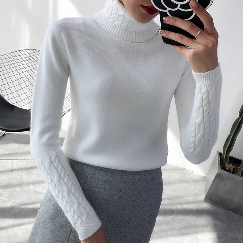

Sweater Female 2018 Autumn Winter Cashmere Knitted Women Sweater and Pullover Female Tricot Jersey Jumper Pull Femme FP2002