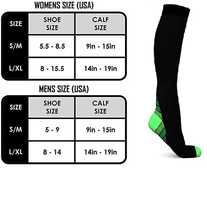 1 Compression Socks For Men & Women (20-30 mmhg) Best Stockings Running Fit Breathable Long Socks For Male Travel Boost Stamina