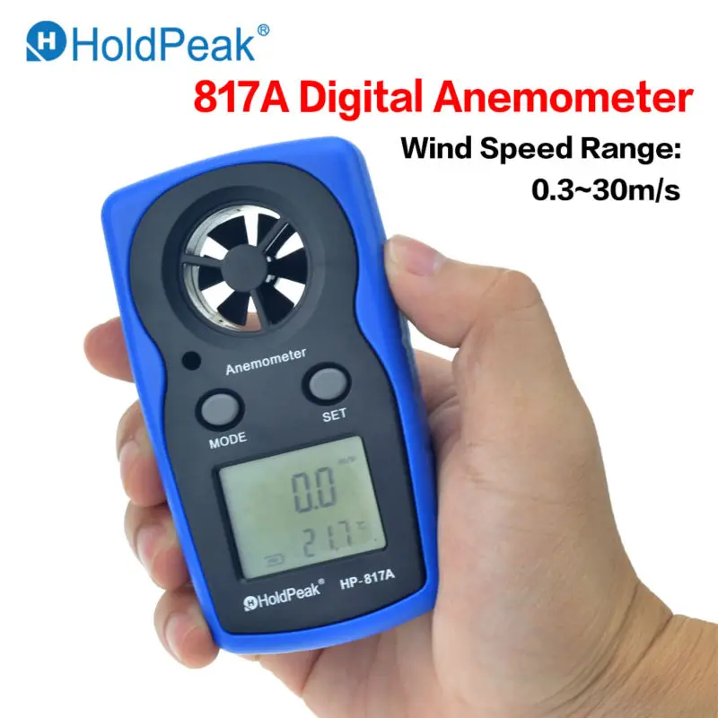 

Free Shipping HoldPeak Mini handheld Digital Anemometer with Wind Speed Range 0.3 -30m/s and Wind Temperature Measurement