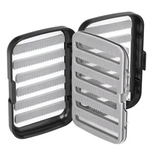 Двухслойная четырехсторонняя коробка для рыболовных снастей, легко захватывает пену, портативные карманные рыболовные крючки мухи