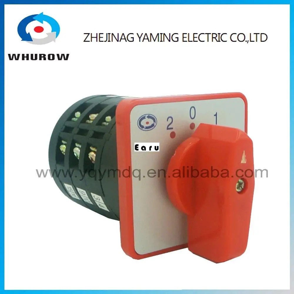 

LW6-5/3 high dc voltage automatic electrical changeover rotary cam switch 3 poles 3 positions 5A 10A sliver point contacts