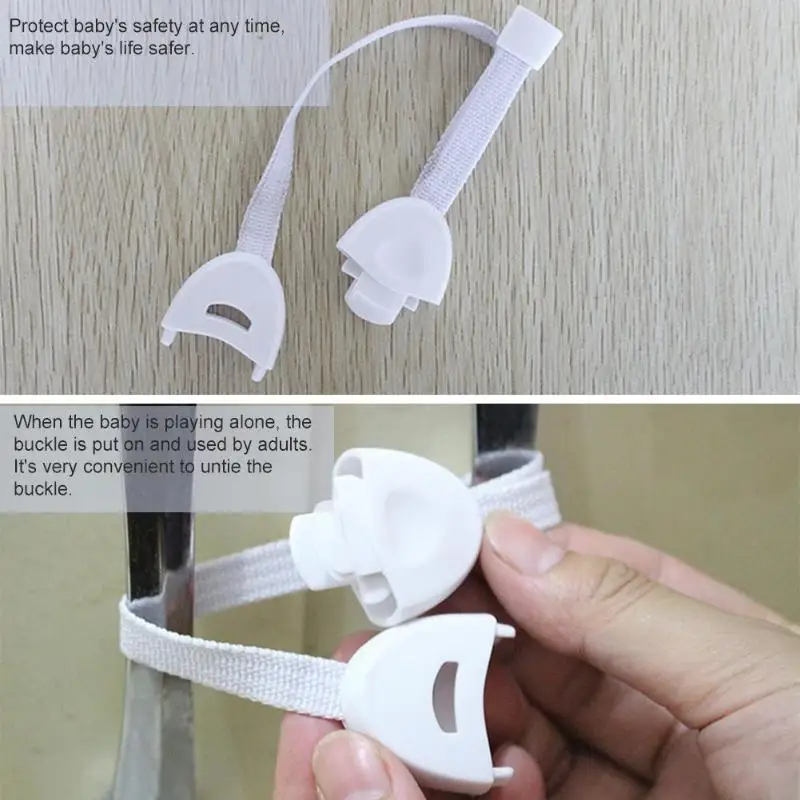 2pcs Baby Drawer Cupboard Safety Locks Straps Plastic Kids
