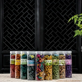 

125 pieces of lengthened plastic bottle colorful cone incense flowback incense tower incense sandalwood incense indoor