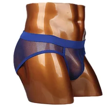 Hot Selling Men Underwear Transparent Net Mesh Bikini Briefs Underwear Bulge Underpants Fashion Waist Brief Sexy Lingerie Gift