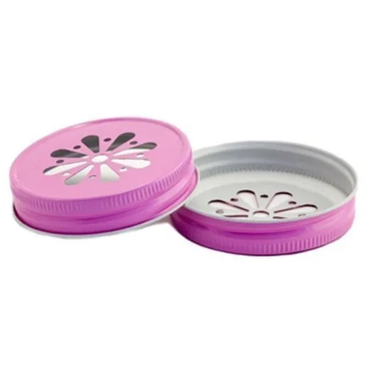 Daisy Cut Mason Jar Lids ,,Metal Kids Drinking glass Lids for Straws