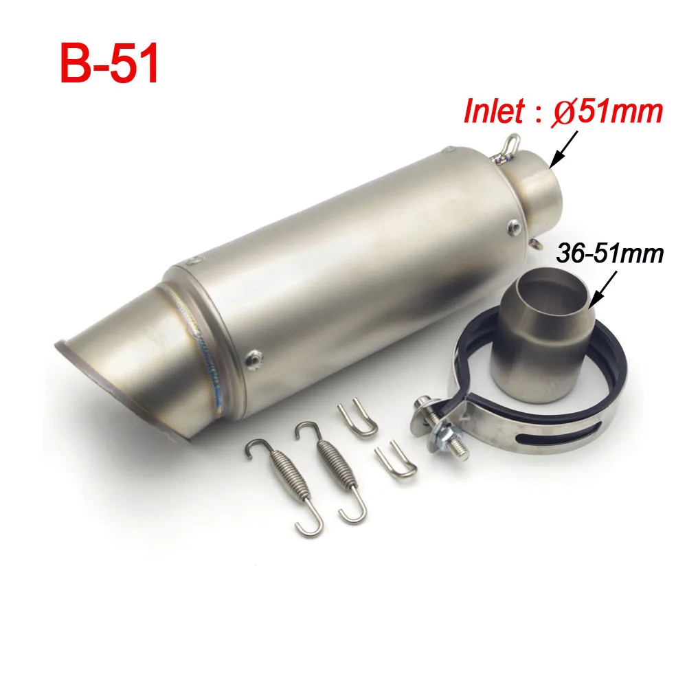 

51 61mm Universal Motorcycle Exhaust Escape Muffler Pipe Slip-on FOR Honda cbr125 cbr250r shadow benelli trk BMW s1000rr 2017