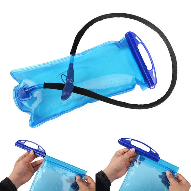 2L синяя портативная складная дорожная сумка для воды, походная сумка для воды, гидратационная упаковка, уплотнительная лента, соломенный контейнер для воды